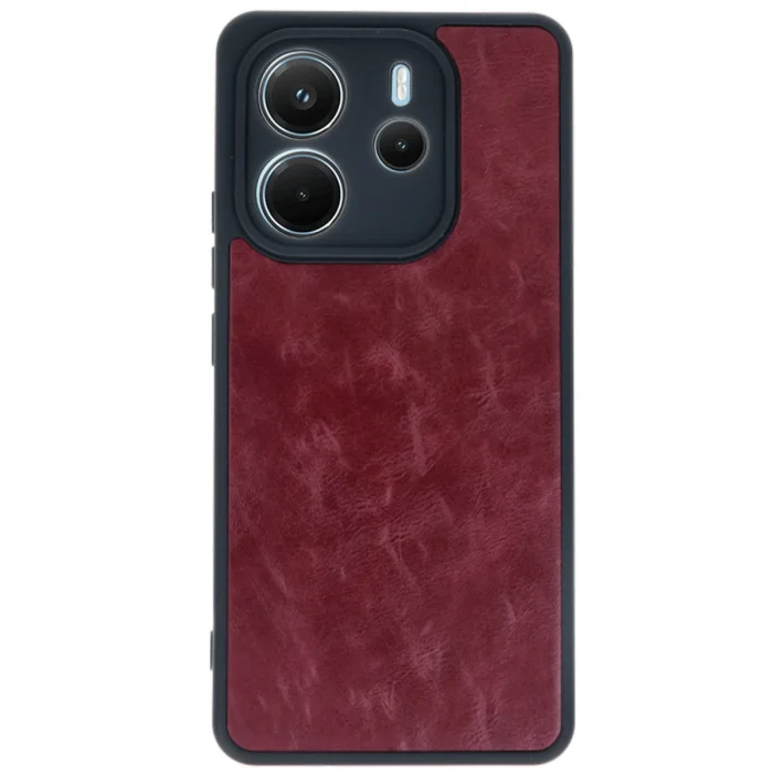 BUĞZ Xiaomi Redmi Note 14 4g Kılıf Aras Deri Kapak - Bordo