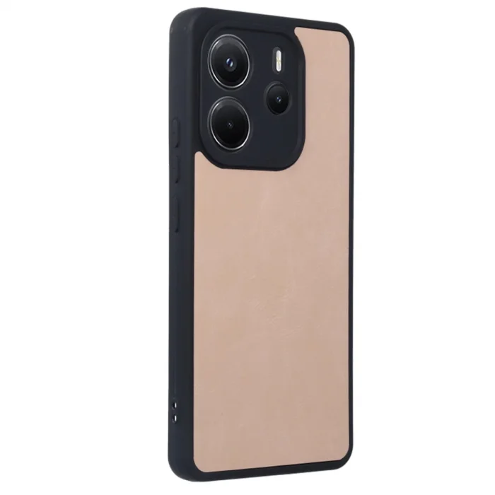 BUĞZ Xiaomi Redmi Note 14 4g Kılıf Aras Deri Kapak - Pudra