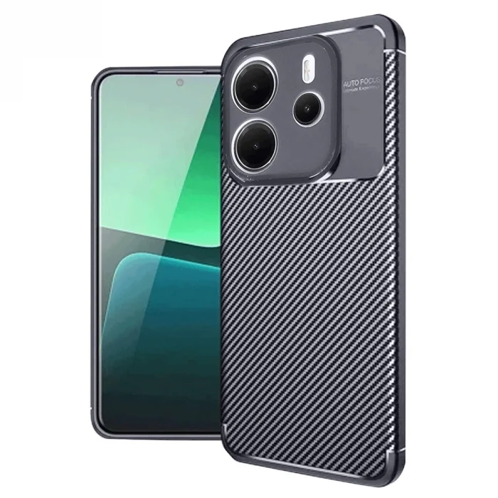 BUĞZ Xiaomi Redmi Note 14 4g Kılıf Auto Focus Karbon Kapak - Lacivert