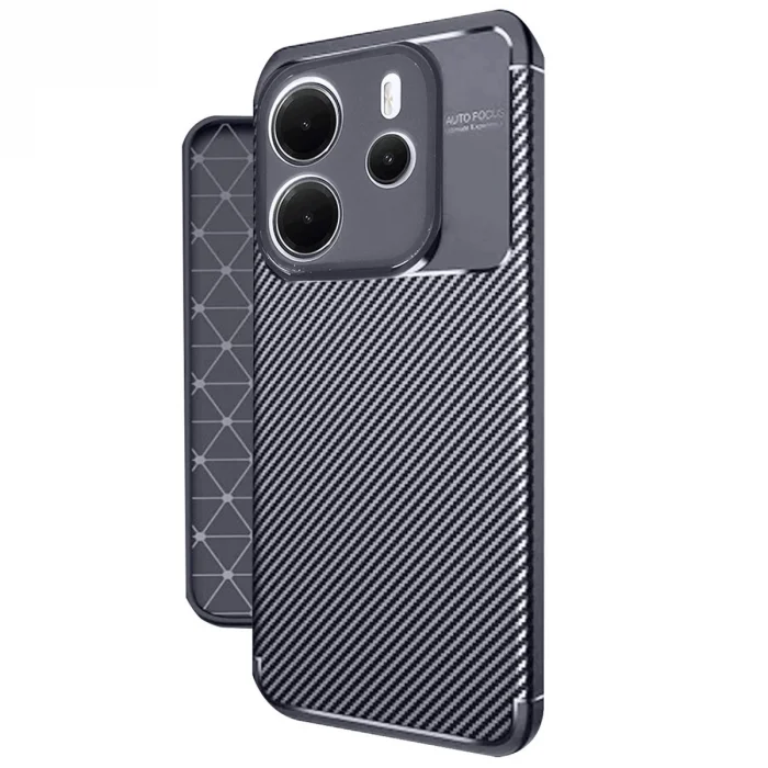 BUĞZ Xiaomi Redmi Note 14 4g Kılıf Auto Focus Karbon Kapak - Lacivert