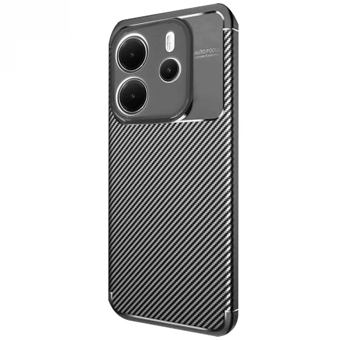 BUĞZ Xiaomi Redmi Note 14 4g Kılıf Auto Focus Karbon Kapak - Siyah