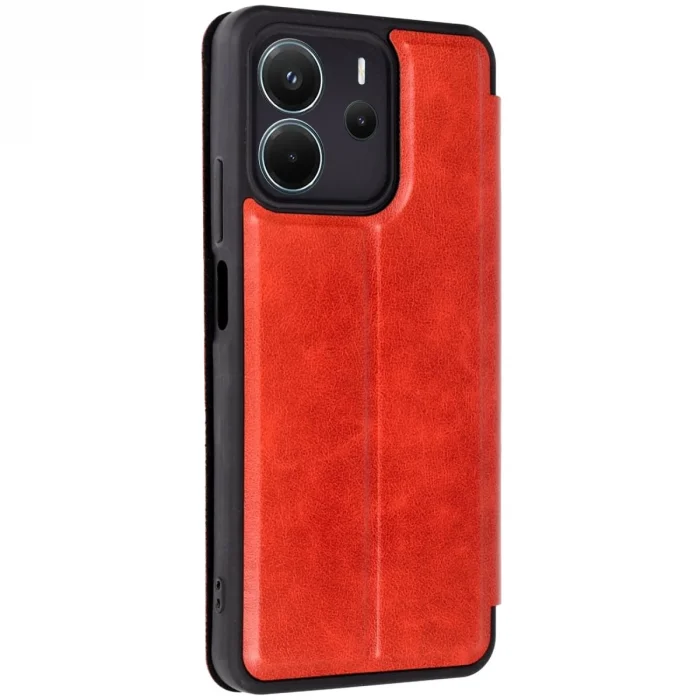 BUĞZ Xiaomi Redmi Note 14 4g Kılıf Flip Cover - Kırmızı