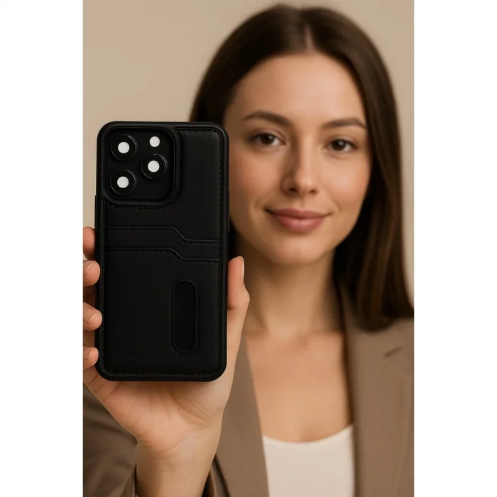 BUĞZ Xiaomi Redmi Note 14 4g Kılıf Sara Kartvizitli Deri Kılıf - Taba