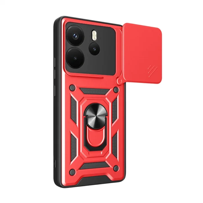 BUĞZ Xiaomi Redmi Note 14 4g Pars Lens Yüzüklü Silikon - Kırmızı