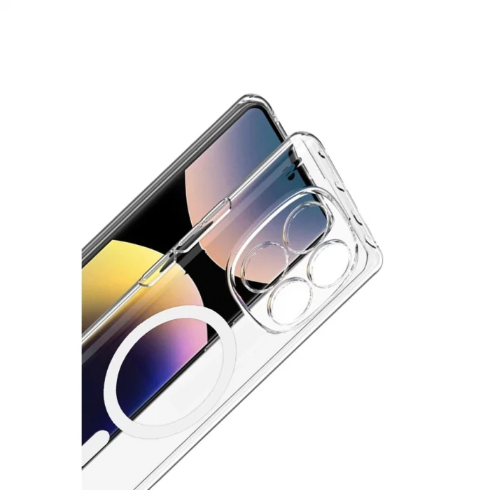 BUĞZ Xiaomi Redmi Note 14 Pro 4g Combo Sert Şeffaf Magsafe Kapak - Şeffaf