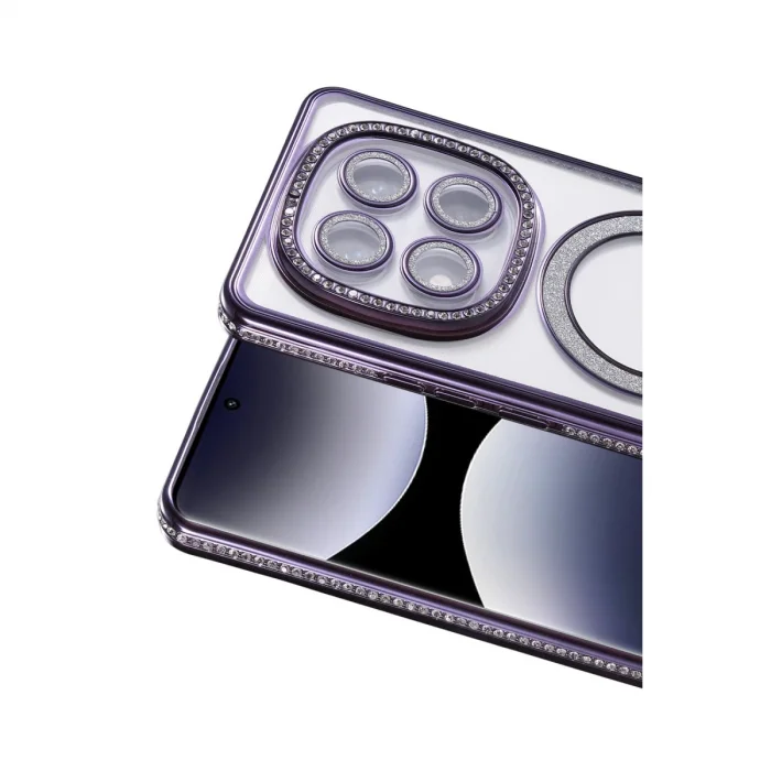 BUĞZ Xiaomi Redmi Note 14 Pro 4g Joke Simli Magneticsafe Kılıf - Derin Mor