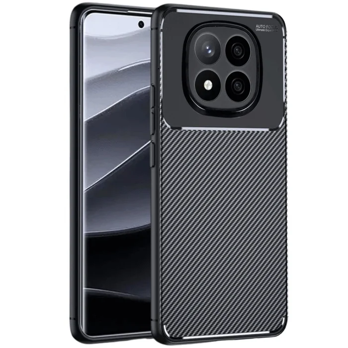 BUĞZ Xiaomi Redmi Note 14 Pro 4g Kılıf Auto Focus Karbon Kapak - Siyah