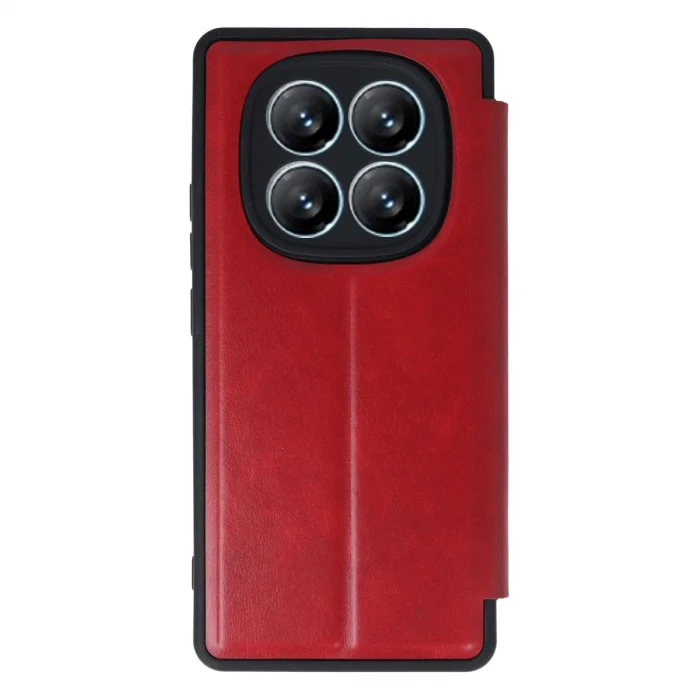BUĞZ Xiaomi Redmi Note 14 Pro 4g Kılıf Flip Cover - Kırmızı