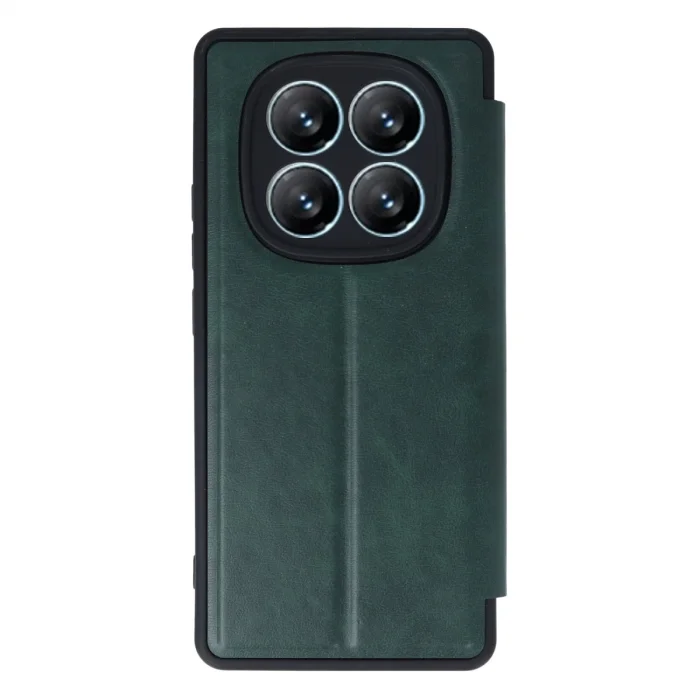 BUĞZ Xiaomi Redmi Note 14 Pro 4g Kılıf Flip Cover - Koyu Yeşil