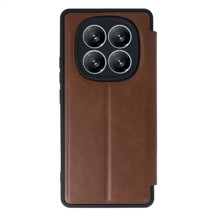 BUĞZ Xiaomi Redmi Note 14 Pro 4g Kılıf Flip Cover - Taba