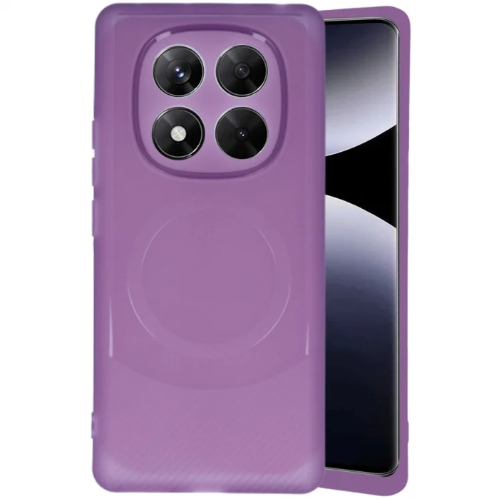 BUĞZ Xiaomi Redmi Note 14 Pro 4g Kılıf Maya Karbon Kapak - Mürdüm