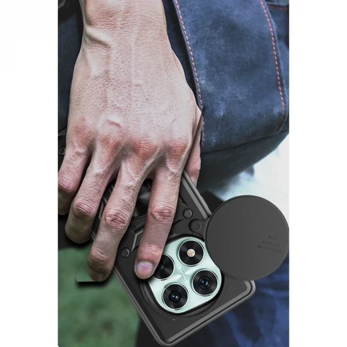 BUĞZ Xiaomi Redmi Note 14 Pro 4g Kılıf Pars Lens Yüzüklü Silikon - Siyah