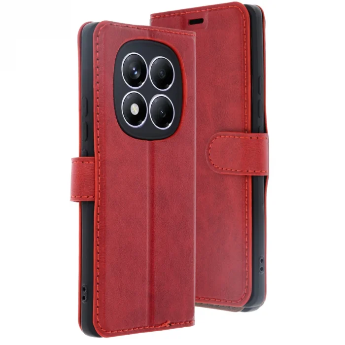 BUĞZ Xiaomi Redmi Note 14 Pro 4g Kılıf Trend S Plus Kapaklı Kılıf - Kırmızı