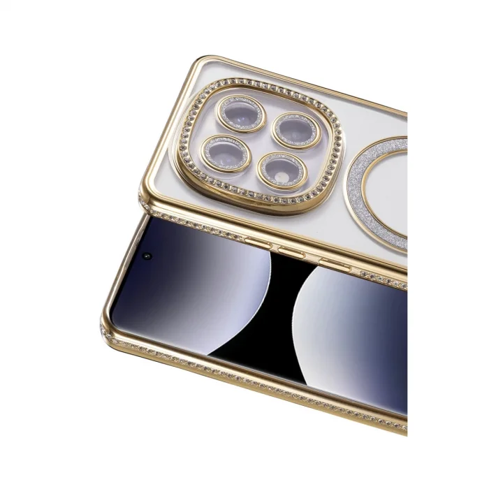 BUĞZ Xiaomi Redmi Note 14 Pro 5g Joke Simli Magneticsafe Kılıf - Gold