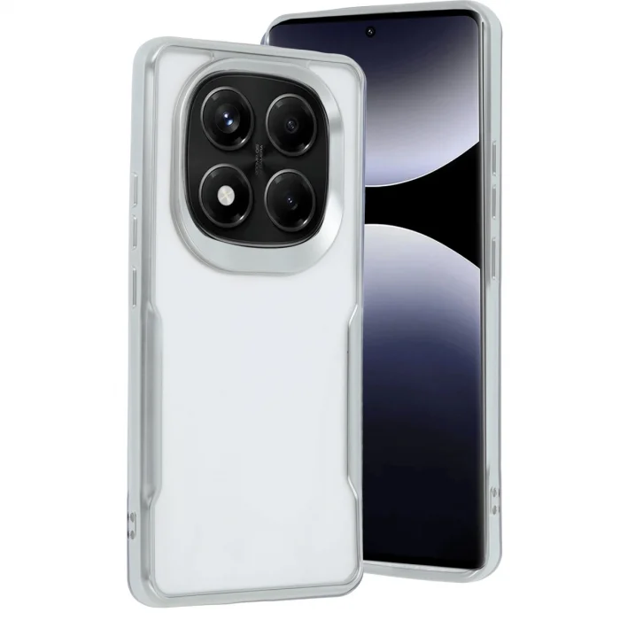 BUĞZ Xiaomi Redmi Note 14 Pro 5g Kılıf Boyi Silikon Kapak - Gümüş