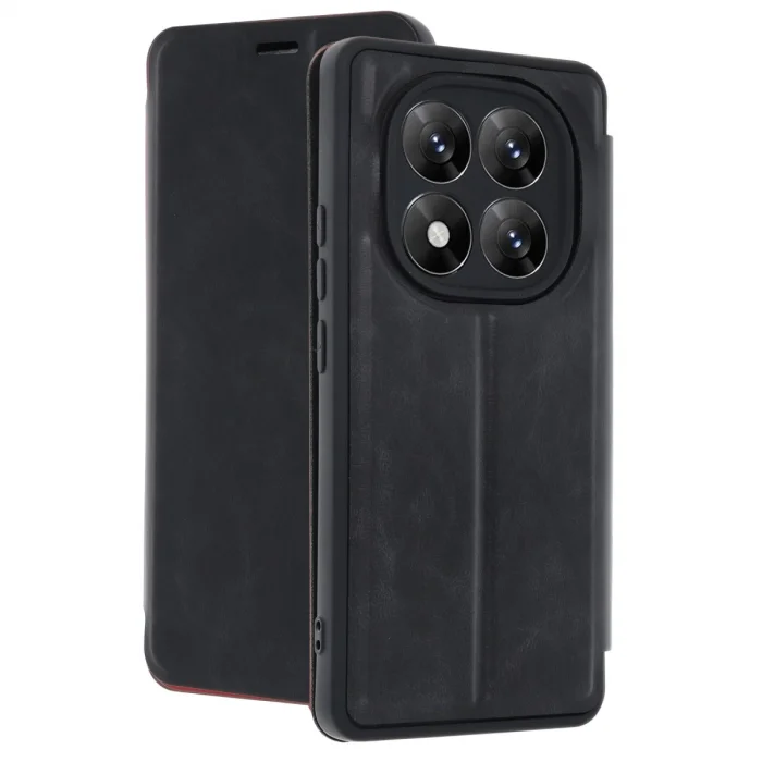 BUĞZ Xiaomi Redmi Note 14 Pro 5g Kılıf Flip Cover - Siyah