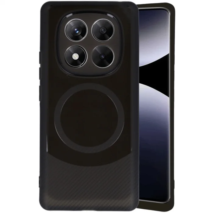 BUĞZ Xiaomi Redmi Note 14 Pro 5g Kılıf Maya Karbon Kapak - Siyah