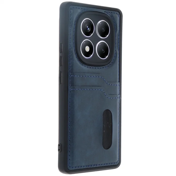 BUĞZ Xiaomi Redmi Note 14 Pro 5g Kılıf Sara Kartvizitli Deri Kılıf - Lacivert