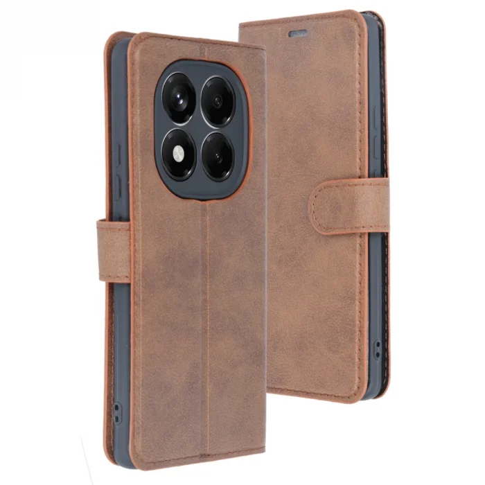 BUĞZ Xiaomi Redmi Note 14 Pro 5g Kılıf Trend S Plus Kapaklı Kılıf - Taba