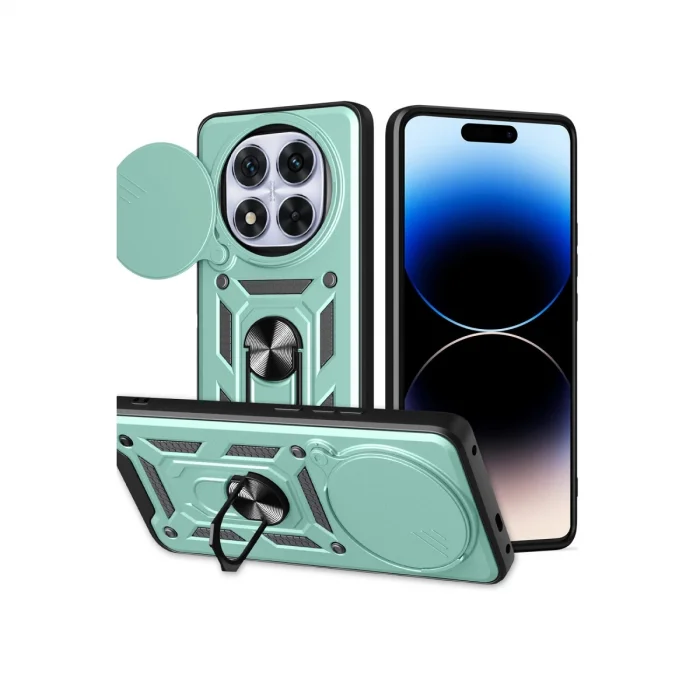 BUĞZ Xiaomi Redmi Note 14 Pro Plus Kılıf Pars Lens Yüzüklü Silikon - Yeşil