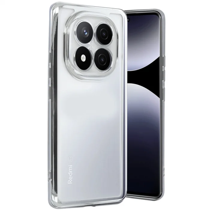BUĞZ Xiaomi Redmi Note 14 Pro Plus Kılıf Razer Lensli Silikon - Gümüş