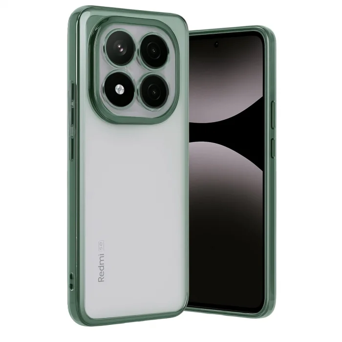 BUĞZ Xiaomi Redmi Note 14 Pro Plus Kılıf Razer Lensli Silikon - Yeşil