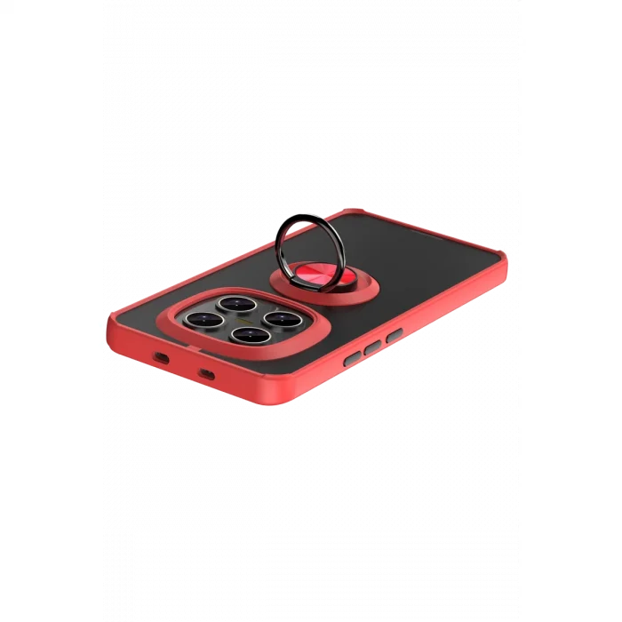 BUĞZ Xiaomi Redmi Note 15 4g Montreal Yüzüklü Silikon Kapak - Kırmızı