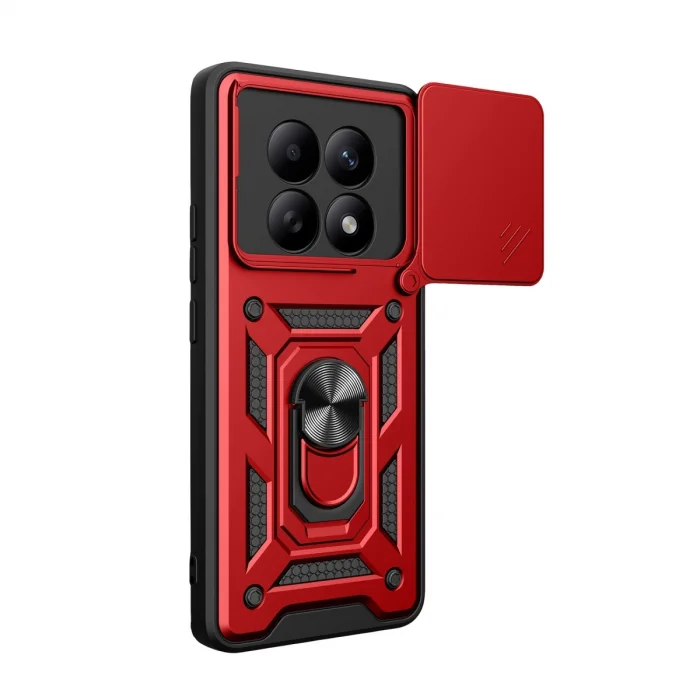 BUĞZ Xiaomi Redmi Note 15 4g Pars Lens Yüzüklü Silikon - Kırmızı