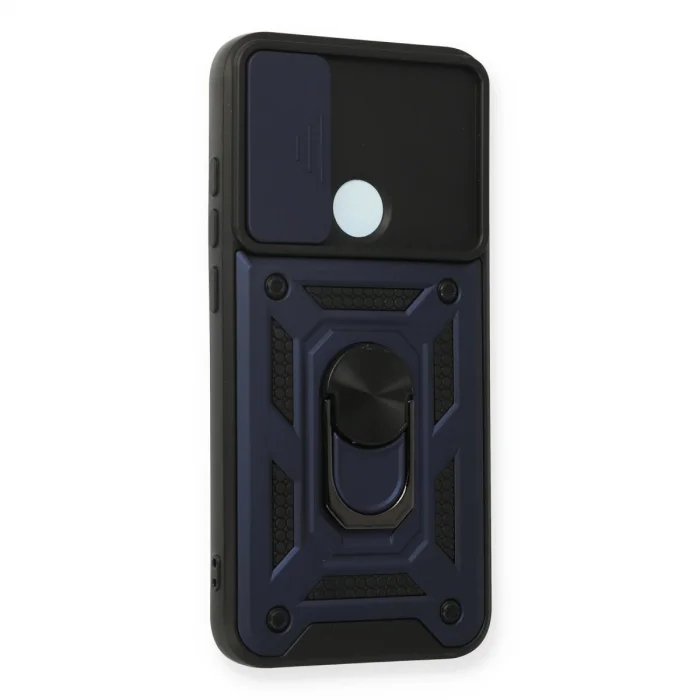 BUĞZ Xiaomi Redmi Note 8 Kılıf Pars Lens Yüzüklü Silikon - Lacivert