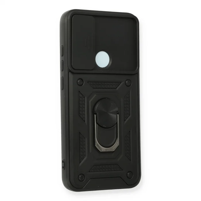 BUĞZ Xiaomi Redmi Note 8 Kılıf Pars Lens Yüzüklü Silikon - Siyah