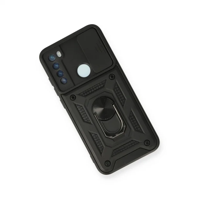 BUĞZ Xiaomi Redmi Note 8 Kılıf Pars Lens Yüzüklü Silikon - Siyah