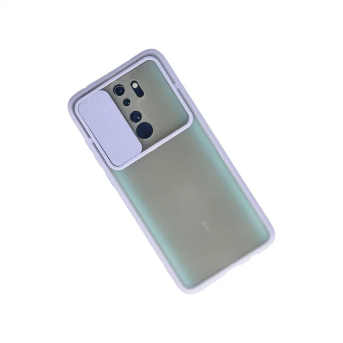 BUĞZ Xiaomi Redmi Note 8 Pro Kılıf Palm Buzlu Kamera Sürgülü Silikon - Lila