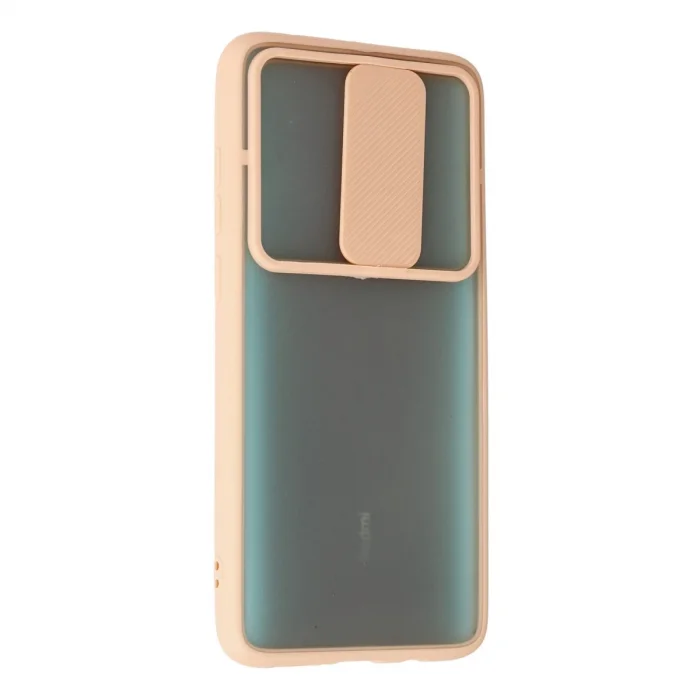 BUĞZ Xiaomi Redmi Note 8 Pro Kılıf Palm Buzlu Kamera Sürgülü Silikon - Pembe