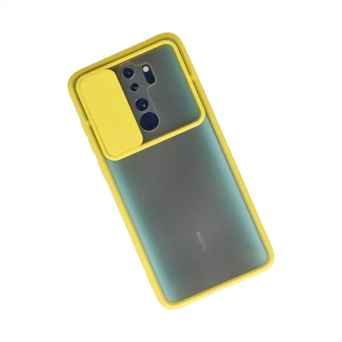 BUĞZ Xiaomi Redmi Note 8 Pro Kılıf Palm Buzlu Kamera Sürgülü Silikon - Sarı