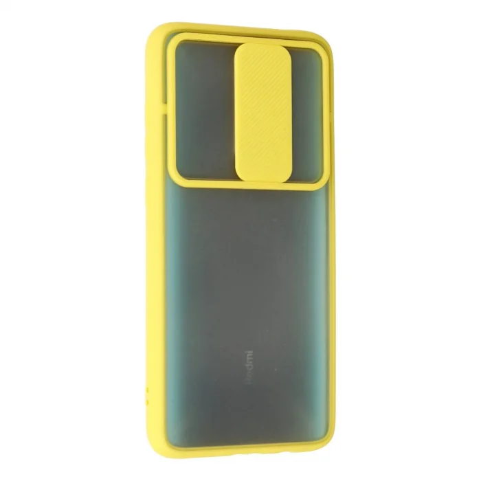 BUĞZ Xiaomi Redmi Note 8 Pro Kılıf Palm Buzlu Kamera Sürgülü Silikon - Sarı