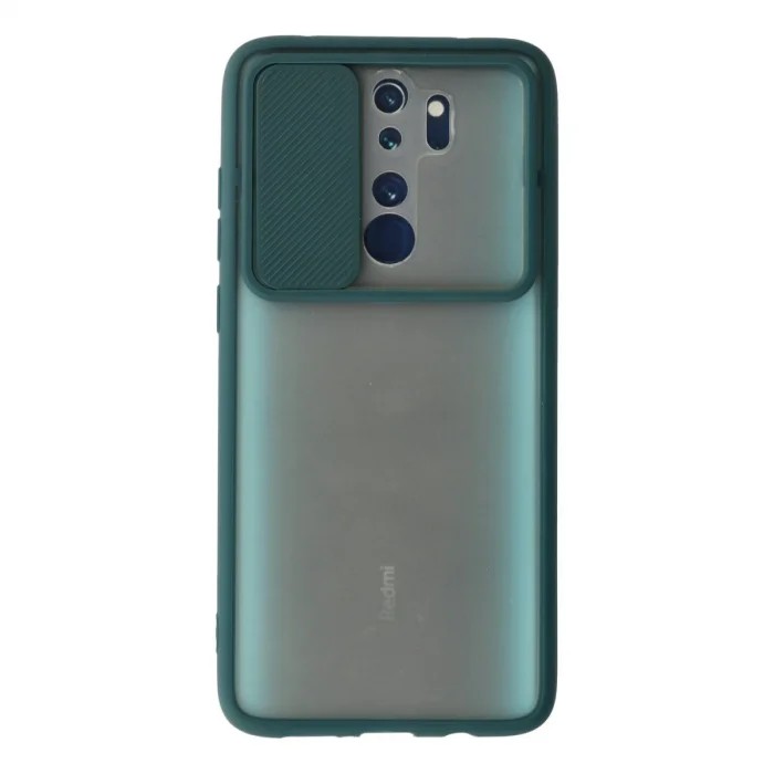 BUĞZ Xiaomi Redmi Note 8 Pro Kılıf Palm Buzlu Kamera Sürgülü Silikon - Yeşil