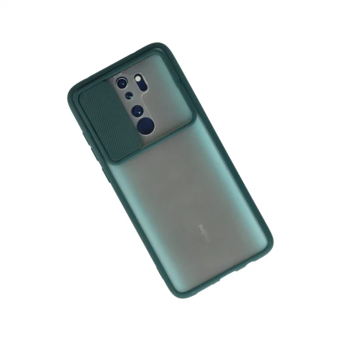 BUĞZ Xiaomi Redmi Note 8 Pro Kılıf Palm Buzlu Kamera Sürgülü Silikon - Yeşil