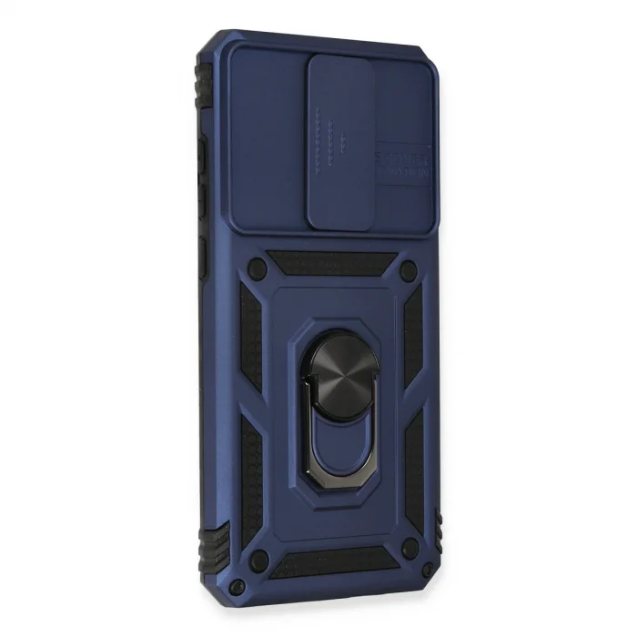 BUĞZ Xiaomi Redmi Note 8 Pro Kılıf Pars Lens Yüzüklü Silikon - Lacivert