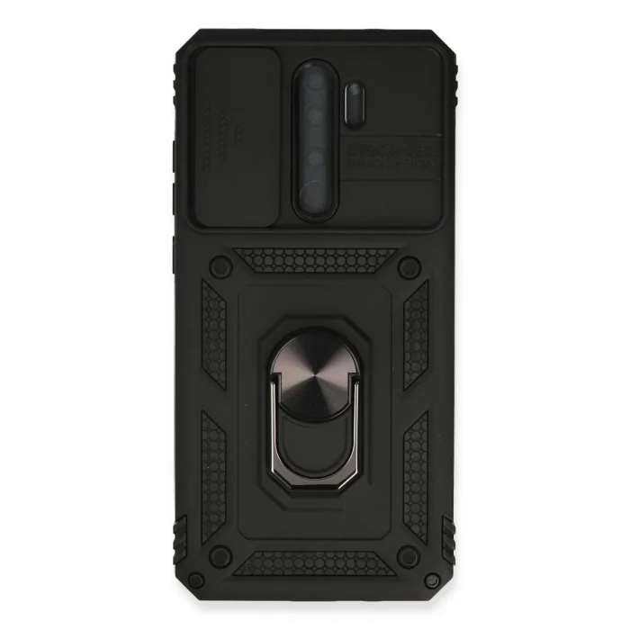 BUĞZ Xiaomi Redmi Note 8 Pro Kılıf Pars Lens Yüzüklü Silikon - Siyah