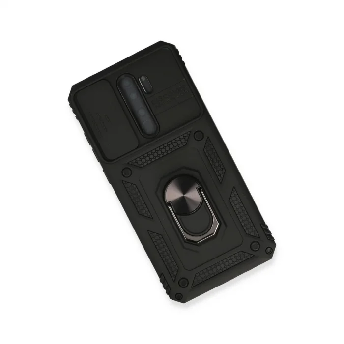 BUĞZ Xiaomi Redmi Note 8 Pro Kılıf Pars Lens Yüzüklü Silikon - Siyah