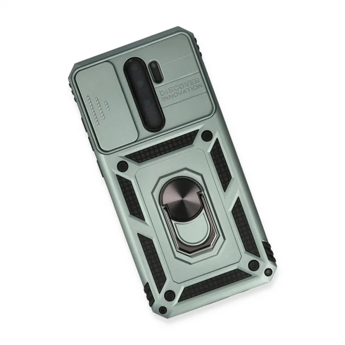 BUĞZ Xiaomi Redmi Note 8 Pro Kılıf Pars Lens Yüzüklü Silikon - Yeşil