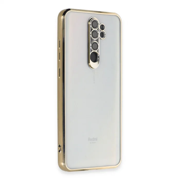 BUĞZ Xiaomi Redmi Note 8 Pro Kılıf Razer Lensli Silikon - Gold