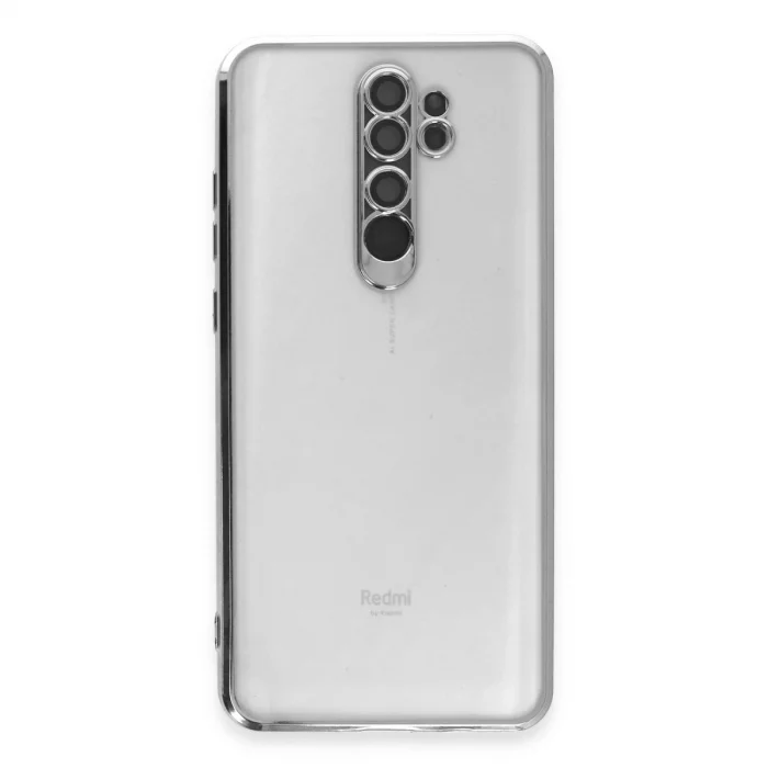BUĞZ Xiaomi Redmi Note 8 Pro Kılıf Razer Lensli Silikon - Gümüş