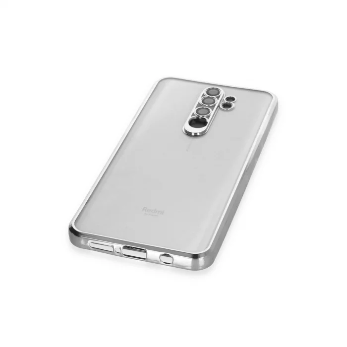BUĞZ Xiaomi Redmi Note 8 Pro Kılıf Razer Lensli Silikon - Gümüş