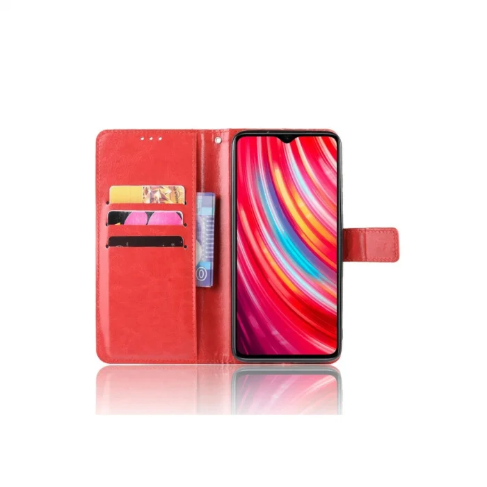 BUĞZ Xiaomi Redmi Note 8 Pro Kılıf Trend S Plus Kapaklı Kılıf - Kırmızı