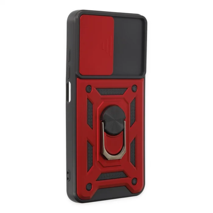 BUĞZ Xiaomi Redmi Note 9 4g Kılıf Pars Lens Yüzüklü Silikon - Kırmızı