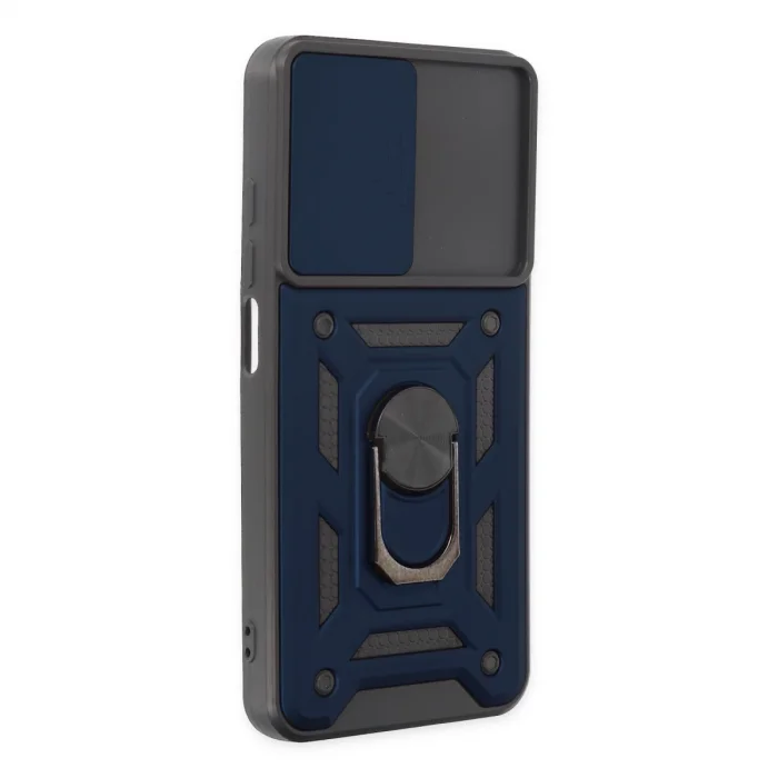 BUĞZ Xiaomi Redmi Note 9 4g Kılıf Pars Lens Yüzüklü Silikon - Lacivert