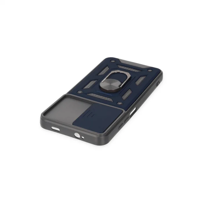 BUĞZ Xiaomi Redmi Note 9 4g Kılıf Pars Lens Yüzüklü Silikon - Lacivert