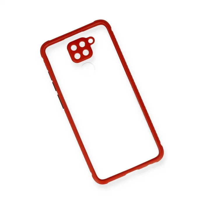 BUĞZ Xiaomi Redmi Note 9 Kılıf Miami Şeffaf Silikon - Kırmızı