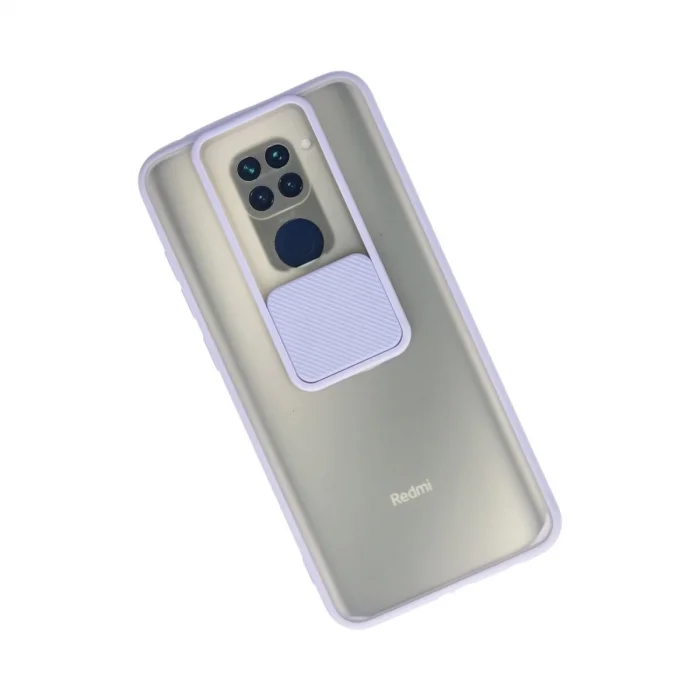 BUĞZ Xiaomi Redmi Note 9 Kılıf Palm Buzlu Kamera Sürgülü Silikon - Lila